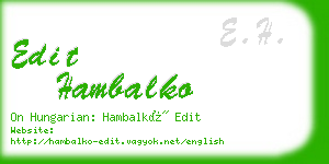 edit hambalko business card